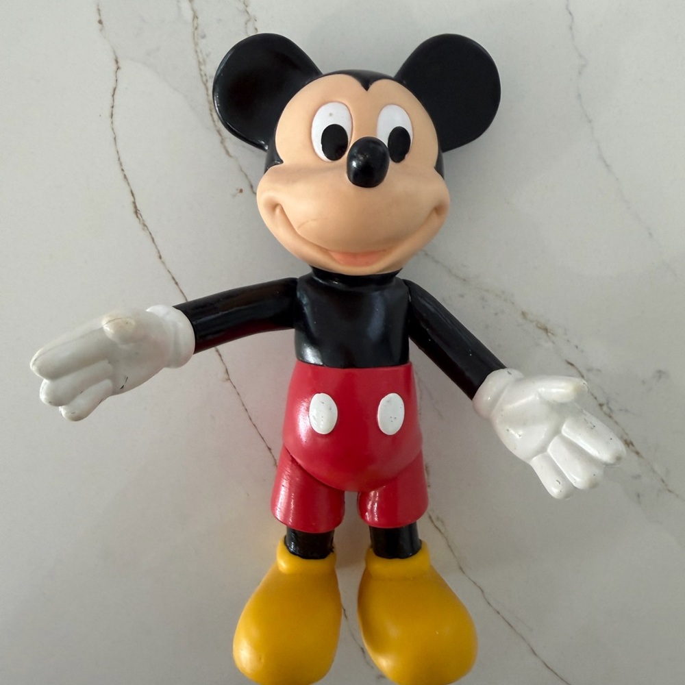 Vintage Black and Red Mouse Figure Kids Toy - Brand Unknown